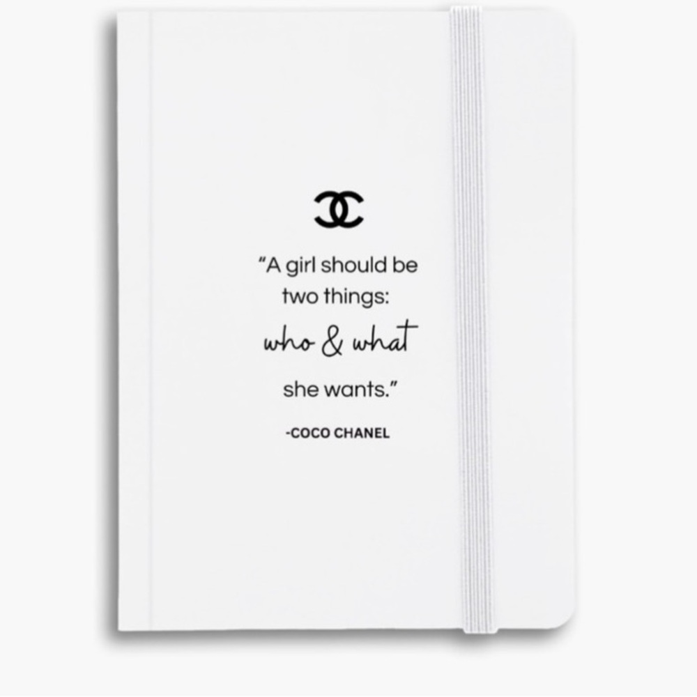 Notebook with CHANEL Quote - White